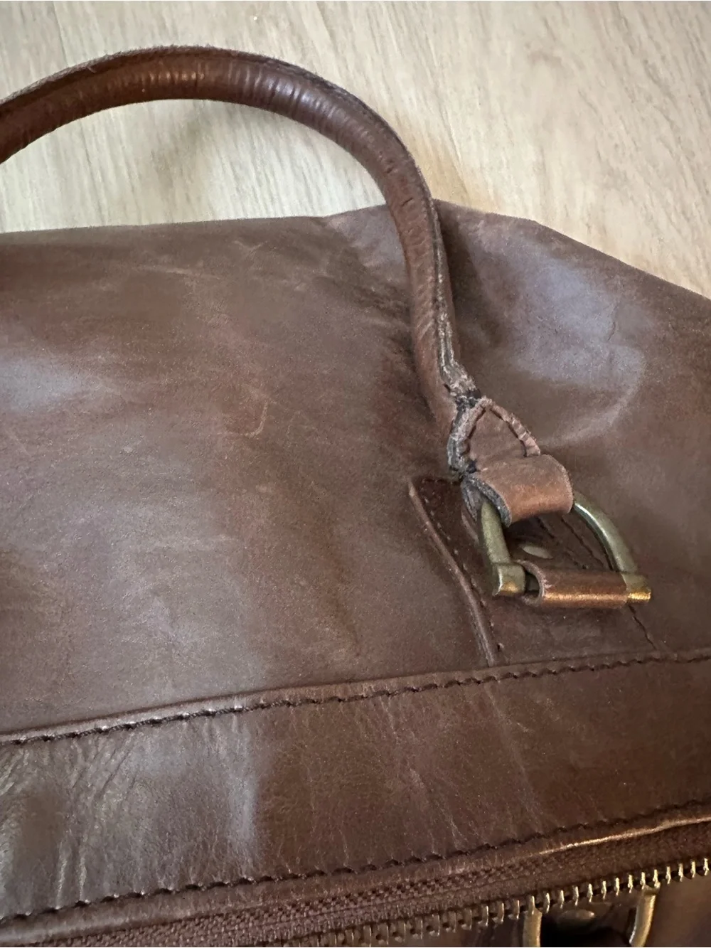 Classic Brown Leather Men's Weekender Bag